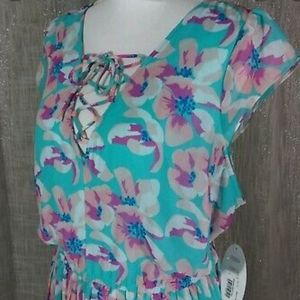 Pleated & floral dress